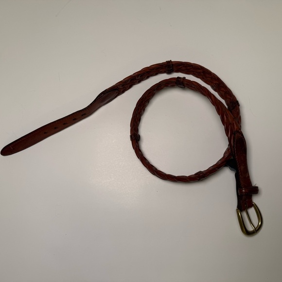 Brighton Women's Vintage 90s Brown Leather Belt Size 34/Small Western Cowgirl - Picture 7 of 16